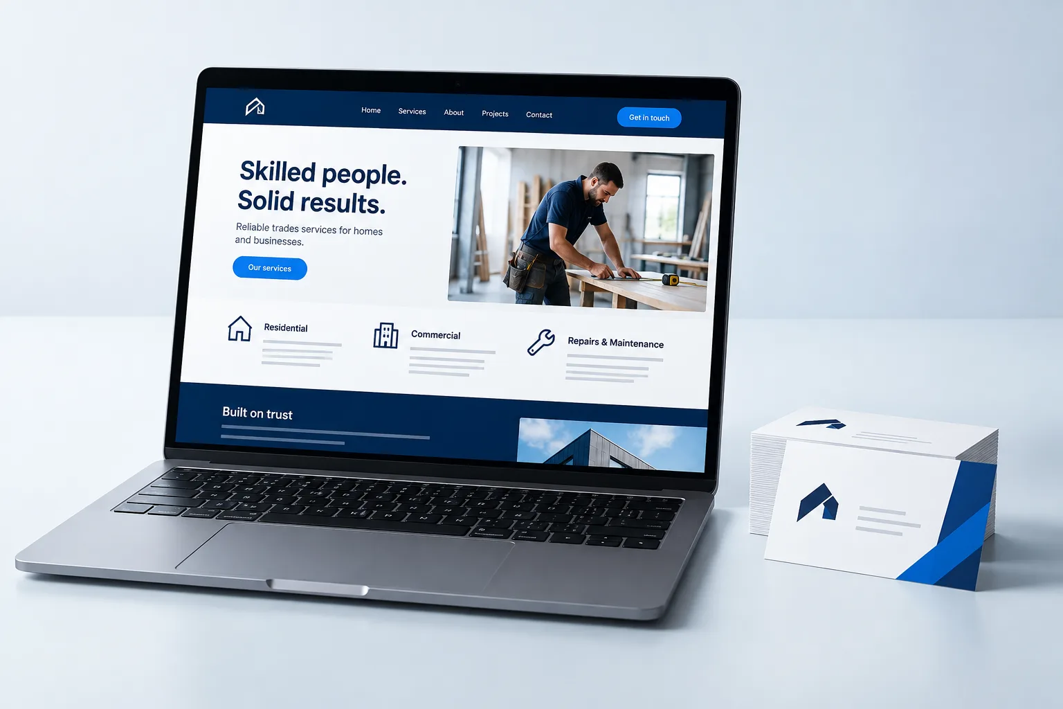 Handwerker Homepage und Visitenkarten